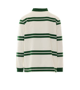 D ORNAMENT STRIPED LONG SLEEVES POLO