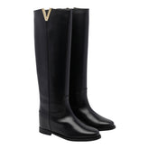 V LEATHER BOOTS