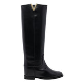 V LEATHER BOOTS