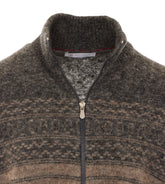 CARDIGAN CON ZIP A COLLO NORDIC JACQUARD