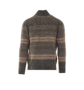 CARDIGAN CON ZIP A COLLO NORDIC JACQUARD