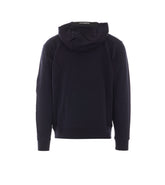DIAGONAL RAISED FLEECE LENS LOGO HOODIE