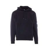 DIAGONAL RAISED FLEECE LENS LOGO HOODIE