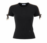 T-SHIRT CON FINITURA CHECK