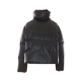 LOGO FAUX LEATHER DOWN JACKET