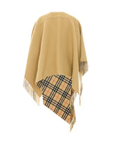 BLANKET STYLE WOOL CAPE WITH HOUSE CHECK LOGO