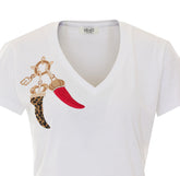T-SHIRT CON LOGO E STAMPA CORNETTI DELLA FORTUNA