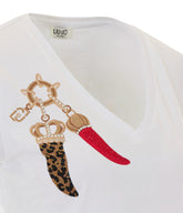 T-SHIRT CON LOGO E STAMPA CORNETTI DELLA FORTUNA