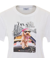 LOGO AND THE DIVA DOG PRINT T-SHIRT