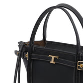 MINI T SIGNATURE LEATHER SHOPPING BAG
