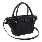 MINI T SIGNATURE LEATHER SHOPPING BAG