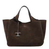 MINI SUEDE HANDBAG WITH T TIMELESS CHARM