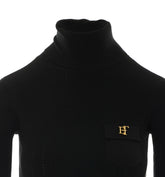KNITTED TURTLENECK WITH EMBROIDERY IN JOUR