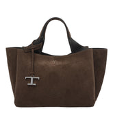 MINI SUEDE HANDBAG WITH T TIMELESS PENDANT