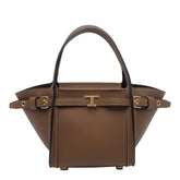 MINI T SIGNATURE LEATHER SHOPPING BAG