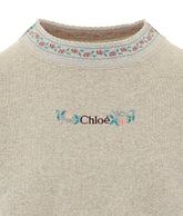 FELPA CON LOGO E RICAMO FLOREALE