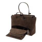 LARGE SUEDE FLAP HANDBAG