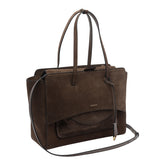 LARGE SUEDE FLAP HANDBAG