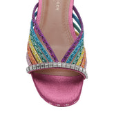 CRYSTAL STRAP FLAT MULES