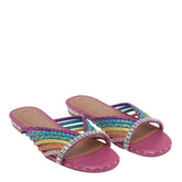 CRYSTAL STRAP FLAT MULES