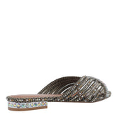 CRYSTAL STRAP FLAT MULES