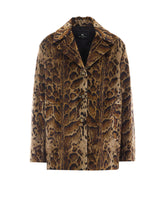 CAPPOTTO CORTO IN VELLUTO CON MOTIVO LEOPARDATO
