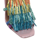 FRINGE PUMP SANDALS