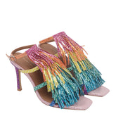 FRINGE PUMP SANDALS