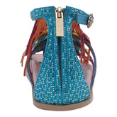 FRINGED FLAT SANDALS