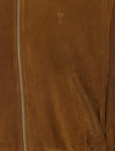 BOMBER CON ZIP E LOGO AMI DE COEUR IN SUEDE
