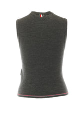 CANOTTA IN LANA MERINO CON LOGO STRIPE