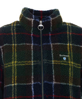 GIACCA CON LOGO E ZIP IN PILE CON MOTIVO TARTAN