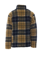 GIACCA CON LOGO E ZIP IN PILE CON MOTIVO TARTAN