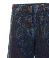PAISLEY MOTIF WIDE LEG JEANS