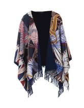 PONCHO REVERSIBILE CON STAMPA GIADA