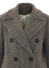 GOLDEN CHEVRON DOUBLE BREASTED COAT