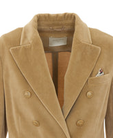 DOUBLE BREASTED BUTTON VELVET JACKET