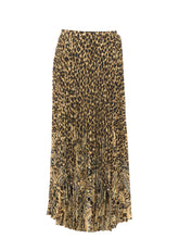 LEOPARD PLEATED SKIRT