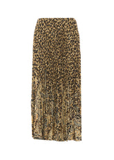 LEOPARD PLEATED SKIRT