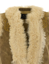 GILET IN SHEARLING RICAMO PAVONE