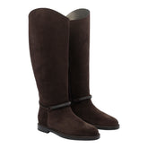 SUEDE BOOT WITH PRECIOUS STRAP