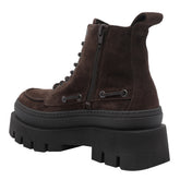 SUEDE PLATFORM MOC-TOE COMBAT BOOTS