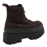 SUEDE PLATFORM MOC-TOE COMBAT BOOTS