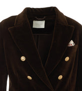 DOUBLE BREASTED BUTTON VELVET JACKET