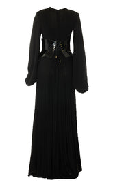 BUSTIER PLEATED DRESS