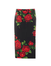 GONNA MIDI CON STAMPA ROSE