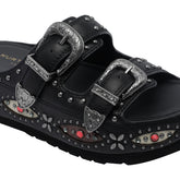 WESTERN BUCKLE PLATFORM SANDALS