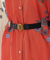 SILK TWILL PRINTED DRESS