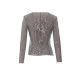 TOP A MANICHE LUNGHE CON STRASS
