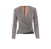 TOP A MANICHE LUNGHE CON STRASS